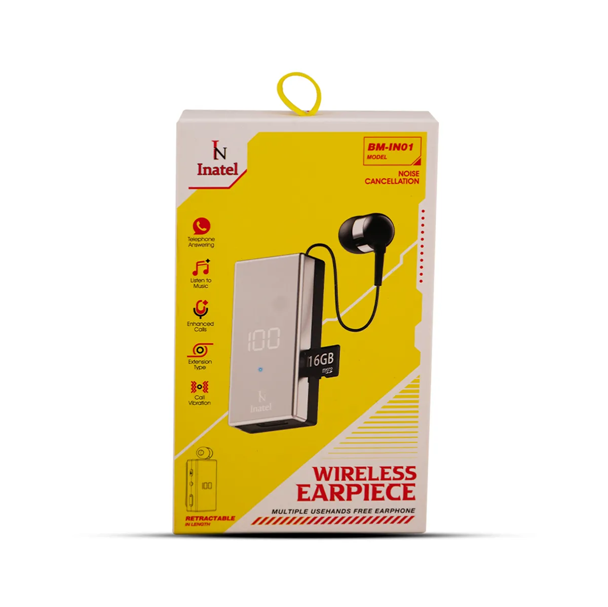 Écouteur Bluetooth à clip BM-IN01 avec lecteur microSD